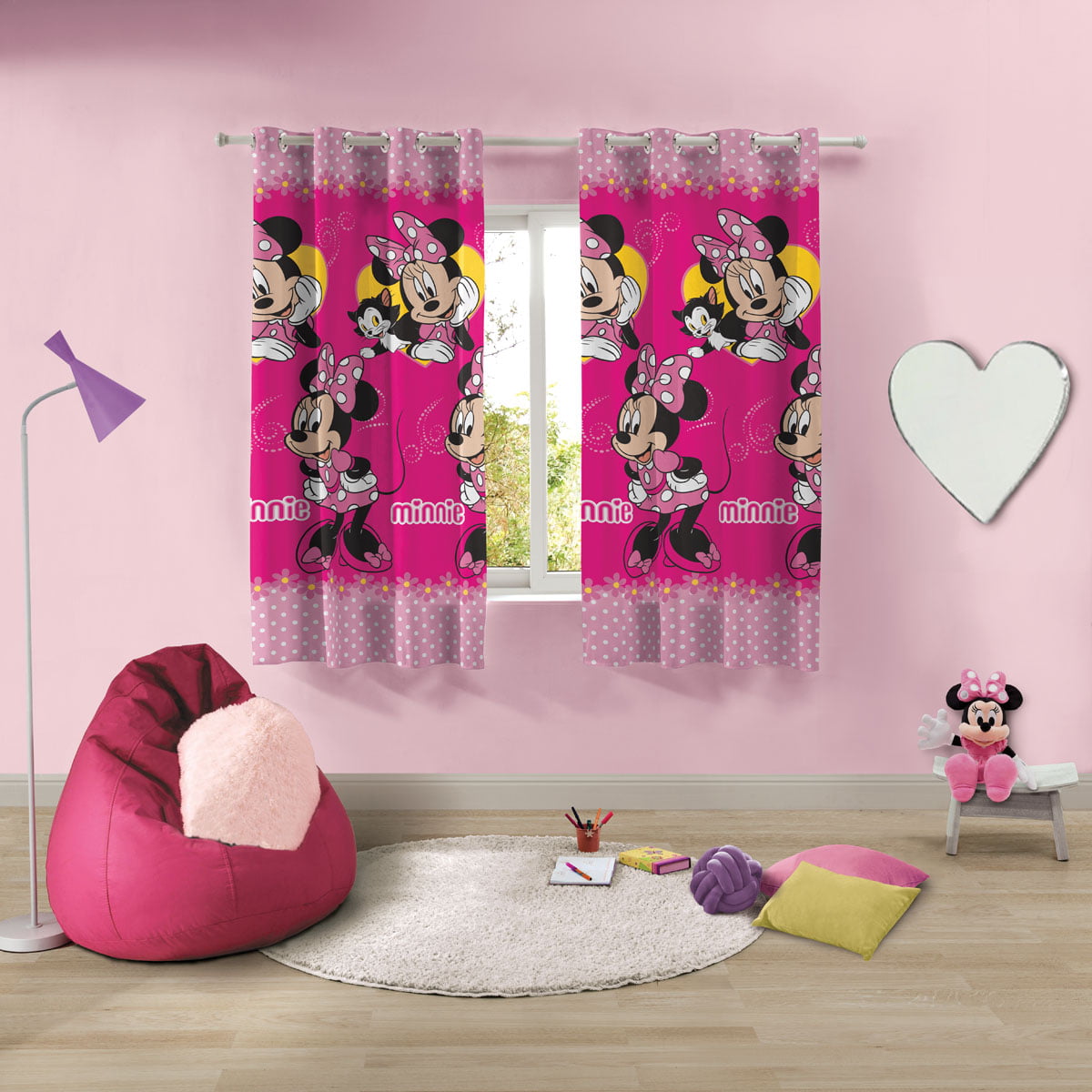 Cortina Para Quarto Estampa Minnie